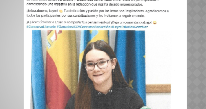 Ganadora del concurso de redacción 2025