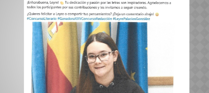 Ganadora del concurso de redacción 2025